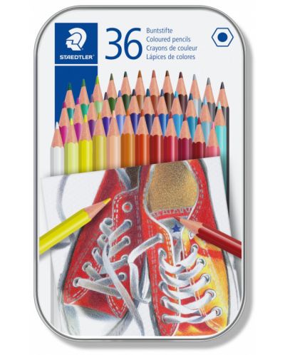Creioane colorate Staedtler Comic 175 - 36 culori, in cutie metalica - 1