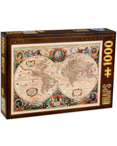 Puzzle D-Toys de 1000 piese - Harti vintage, Harta vintage - 1