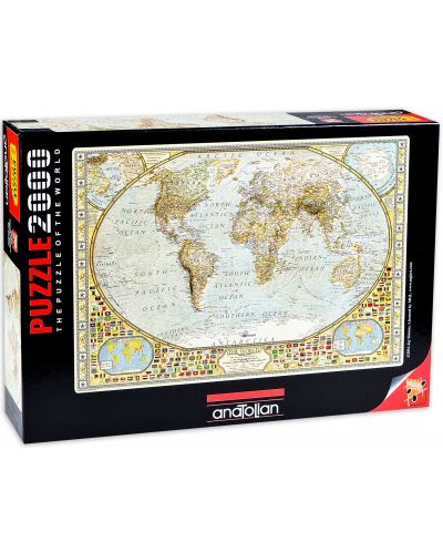 Puzzle Anatolian de 2000 piese – Harta lumii, Jay Simons - 1