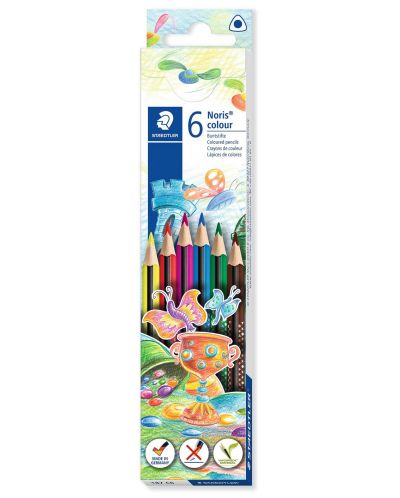 Creioane colorate triunghiulare Staedtler Noris Colour 187 - 6 culori - 1