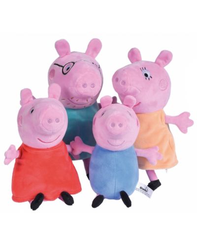 Set jucarii de plus Simba Toys Peppa Pig - Familia in masin - 2