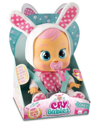 Papusa bebe plangacios IMC Toys Cry Babies, cu lacrimi - Coney, iepuras - 3