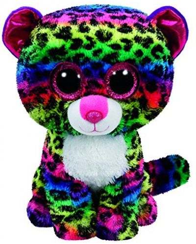 Jucarie de plus TY Beanie Boos - Leopard colorat Dotty, 15 cm - 1
