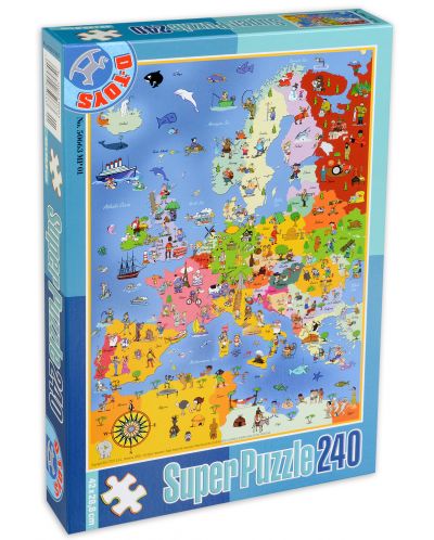 Puzzle D-Toys de 240 piese - Harta - 1
