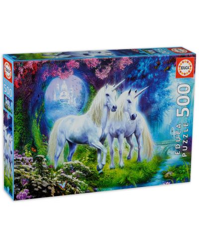Puzzle Educa de 500 piese - Unicorni in padure - 1