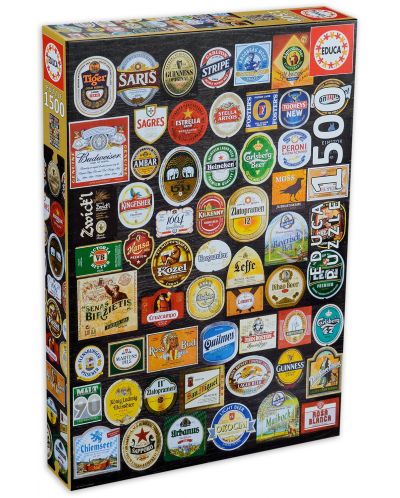 Puzzle Educa de 1500 piese - Etichete sticle bere - 1