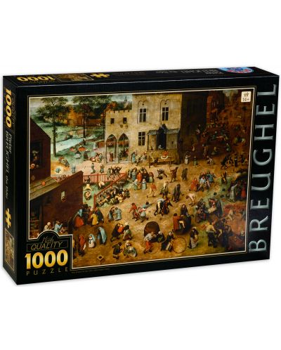 Puzzle D-Toys de 1000 piese - Jocurile copiilor, Pieter Brueghel cel Batran - 1