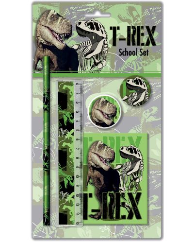 Set de materiale școlare Graffiti T-Rex - T-Rex, 5 piese - 1