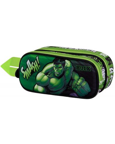 Penar școlar 3D Karactermania Hulk - Superhuman, 2 fermoare - 1