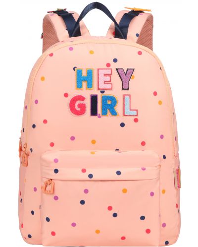 Rucsac școlar Marshmallow - Hey Girl, 2 compartimente, coral - 2