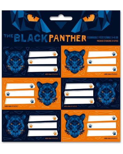 Etichete scolare Ars Una Black Panther - 18 buc - 1