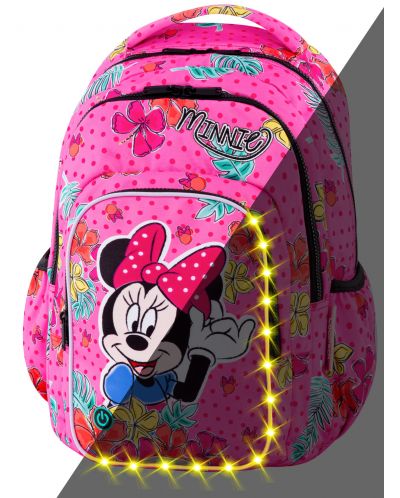 Ghiozdan scolar cu iluminare LED Cool Pack Spark L - Minnie Mouse Tropical	 - 2