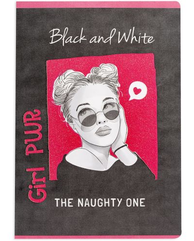 Caiet Black&White Girl - A5, 40 foi, linii înguste și late, sortiment - 2
