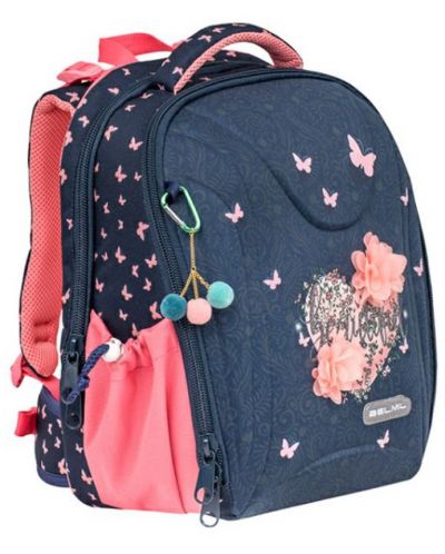 Rucsac școlar Belmil - Beautiful Flowers, 1 compartiment, 22 l - 2