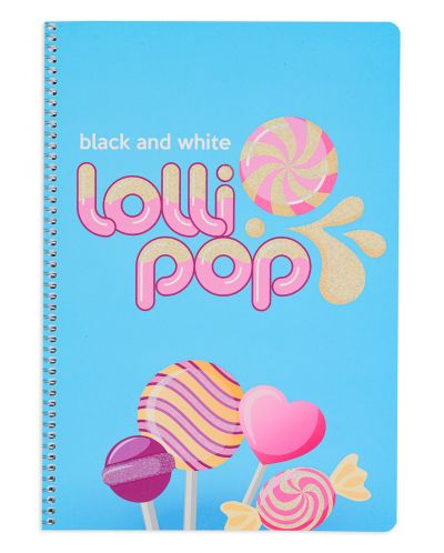 Caiet scolar Black&White Lolly Pop - B5, 2 teme, 80 file - 1