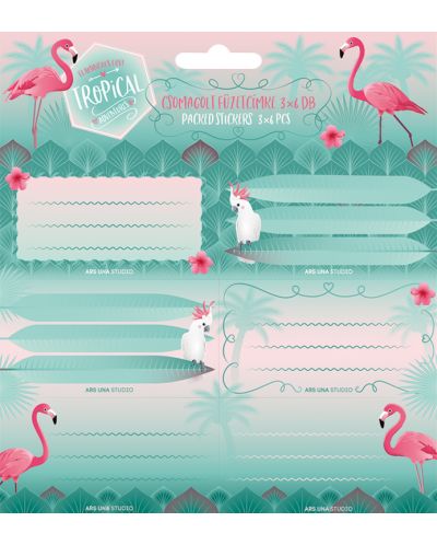 Etichete scolare  Ars Una Pink Flamingo - 18 bucati - 1