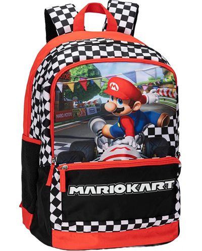Rucsac școlar Panini Super Mario - Mario Kart, 2 compartimente - 1