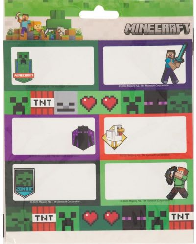 Etichete școlare Graffiti Minecraft - Diamant, 18 bucăți - 1