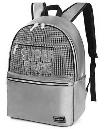 Rucsac școlar S. Cool Super Pack - Argintiu, cu 1 compartiment - 1