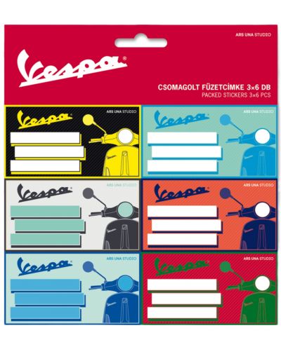 Etichete caiet Ars Una Vespa - 18 bucăți, multicolor - 1