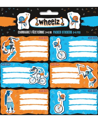 Etichete școlare Ars Una Wheelz - 18 bucăți - 1