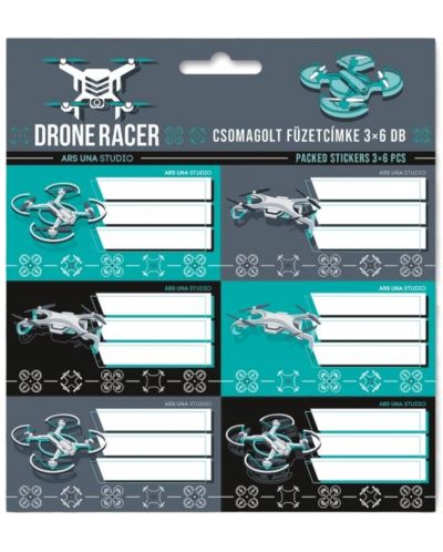 Etichete caiet Ars Una Drone Racer - 18 bucăți, verde - 1