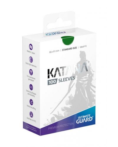 Ultimate Guard Katana Sleeves Standard Size Green (100)	 - 1