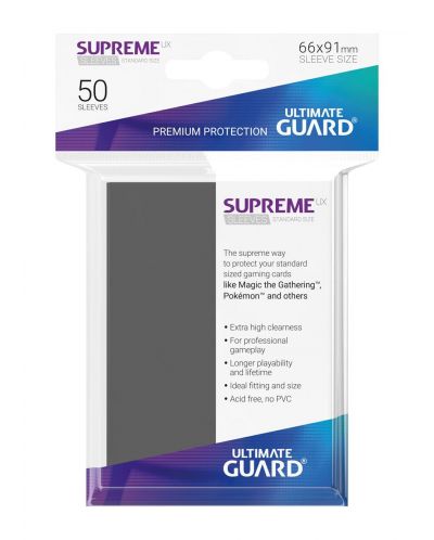 Protectii Ultimate Guard Supreme UX Sleeves - Standard Size -Gri inchis  (50 buc.) - 3