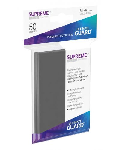 Protectii Ultimate Guard Supreme UX Sleeves - Standard Size -Gri inchis  (50 buc.) - 1