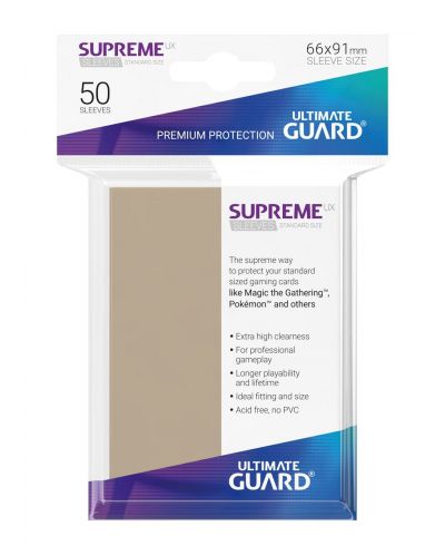 Protectii Ultimate Guard Supreme UX Sleeves - Standard Size - Culoarea nisipului (50 buc.) - 3