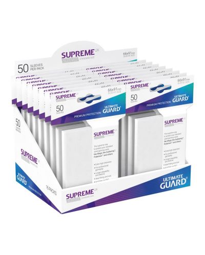 Protectii Ultimate Guard Supreme UX Sleeves - Standard Size -Albe (50 buc.) - 4