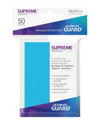 Protectii Ultimate Guard Supreme UX Sleeves - Standard Size - Albastru deschis (50 buc.) - 3