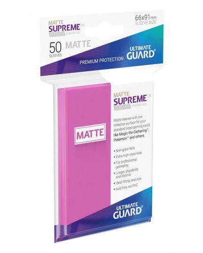 Protectii Ultimate Guard Supreme UX Sleeves Standard Size - Roz mat (50 buc.) - 1