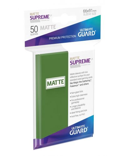 Protectii Ultimate Guard Supreme UX Sleeves - Standard Size - Verde mat (50 buc.) - 1