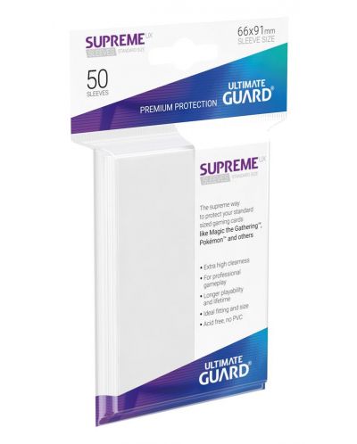 Protectii Ultimate Guard Supreme UX Sleeves - Standard Size -Albe (50 buc.) - 1