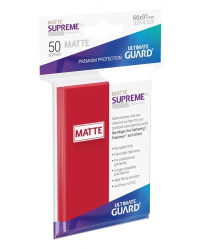 Protectii Ultimate Guard Supreme UX Sleeves Standard Size - Rosu mat (50 buc.) - 1