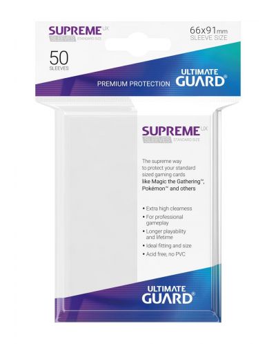 Protectii Ultimate Guard Supreme UX Sleeves - Standard Size -Albe (50 buc.) - 3