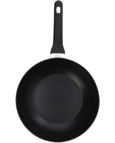 Tigaie wok MasterChef - 5 L, Ø28 x 48 cm, aluminiu forjat, negru - 1