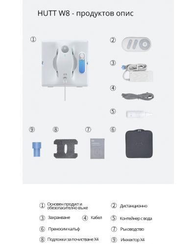 Curățător de geamuri Xiaomi - Hutt W8, alb - 11