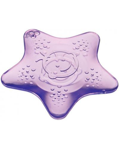 Jucării de dentiție liniștitoare cu efect de răcire Vital Baby - Stars, 2 bucăți, roz și mov - 2