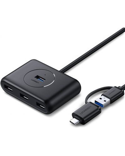 Hub USB Ugreen - CR113, 4xUSB 3.0, USB-A/USB-C, negru