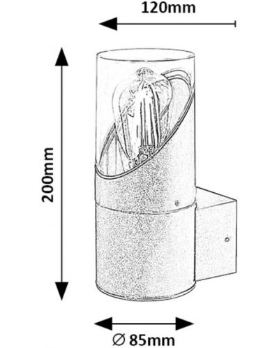 Aplic de exterior Rabalux - Novigrad 7236, IP 54, E 27, 1 x 28 W max, 230 V, negru - 6