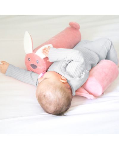 Pernă pentru somn lateral BabyJem - Iepuraș, roz  - 2