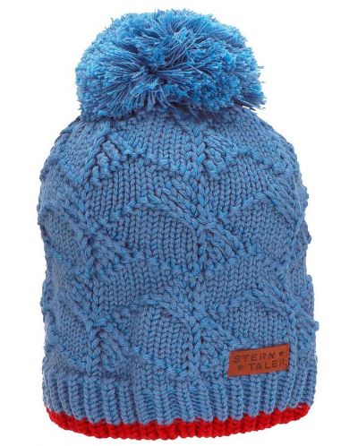 Pălărie de iarnă din lână cu pompon Sterntaler - 55 cm, 4-6 ani, albastru - 1