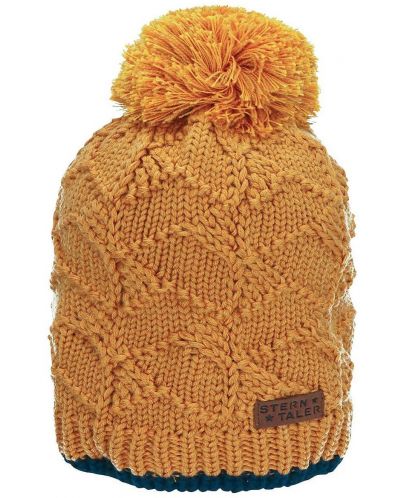 Pălărie de iarnă din lână cu pompon Sterntaler - 53 cm, 2-4 ani, galben - 1