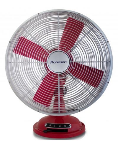 Ventilator Rohnson - R-866, 3 viteze, 30 cm, roșu - 2