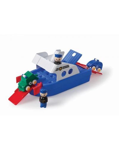 Barcă de poliție Viking Toys, cu 2 mașini și 2 bărbați, 30 cm, cu cutie cadou - 1