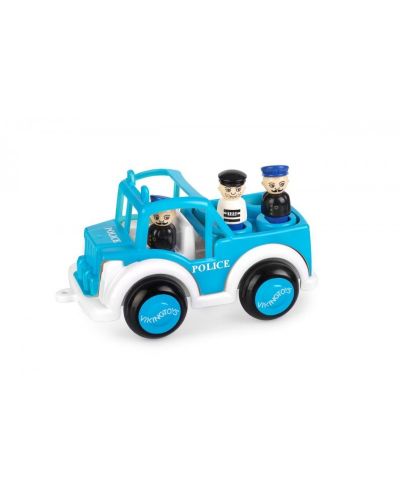 Jeep de poliție Viking Toys, cu 3 bărbați, 25 cm, cu cutie de cadou - 1