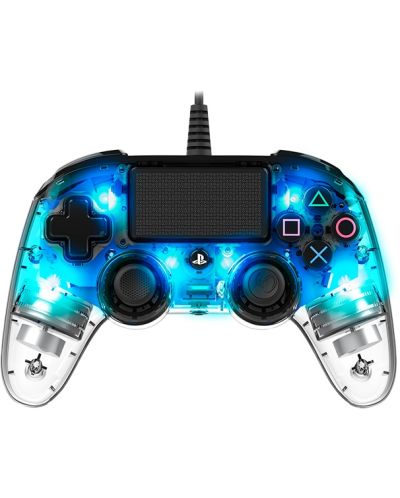 Controller Nacon pentru PS4 - Wired Illuminated Compact Controller, crystal blue - 1