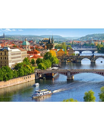 Puzzle Castorland de 500 piese - Peisaj cu podurile din Praga - 2